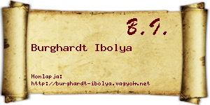 Burghardt Ibolya névjegykártya